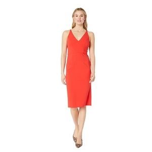 Donna Morgan Scarlet Deep V Crepe Sheath Dress